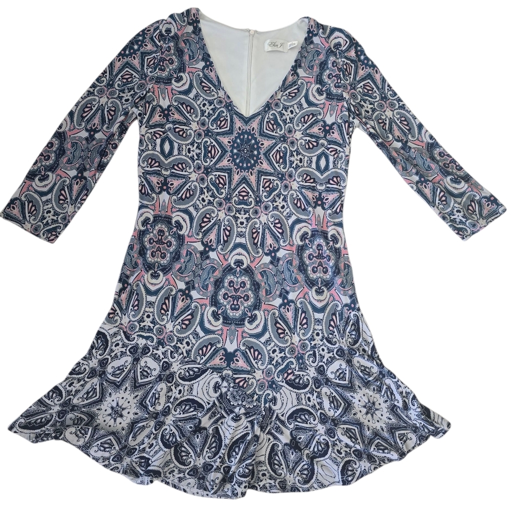 Eliza J 3/4 Sleeve, V Neck Dress